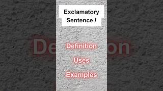 Exclamatory Sentences Definition and Examples YOU Need to Know exclamation shorts english [upl. by Atsok701]