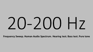 20200 Hz Frequency Sweep Human Audio Spectrum Hearing test Bass test Pure tone [upl. by Clarita]