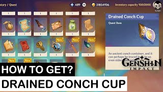 How to get Drained Conch Cup Quest Item in Genshin Impact Fontaine Region  NJMH Gaming [upl. by Philbert]