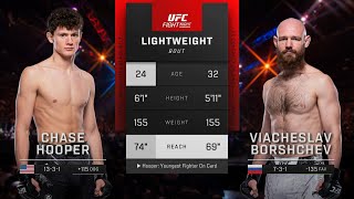 CHASE HOOPER vs VIACHESLAV BORSHCHEV FULL FIGHT UFC [upl. by Eelrebma415]