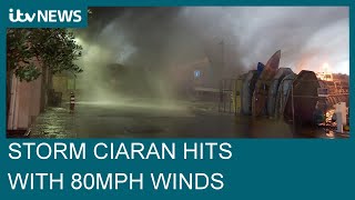 Schools shut and danger to life warnings as Storm Ciarán hits UK and Channel Islands  ITV News [upl. by Pena]