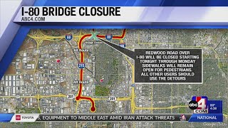 Closures on Redwood Road over I80 to last through weekend [upl. by Kerby897]