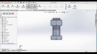 SolidWorks tornillo y tuerca  SolidWorks bolt and nut [upl. by Jemima775]