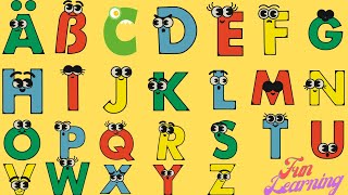 A B C D E F G H I J K L M N O P Q R S T U V W X Y Z ABC Song  Fun Learning Nursery Rhymes [upl. by Kleinstein837]