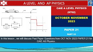 AS LEVEL PHYSICS 9702 PAPER 2  OCTOBERNOVEMBER 2023  Paper 21  970221ON23  Part 03 [upl. by Villiers79]