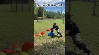 Catcher’s drill to work on framing mobility footwork and hand eye coordination [upl. by Lynnworth]