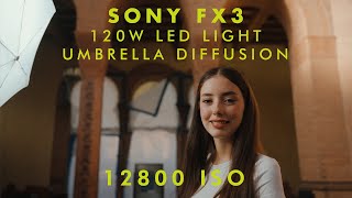 Sony FX312800 ISO  60FPS  120w LED light with simple umbrella diffusion [upl. by Conal]