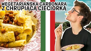 Wegetariańska carbonara z chrupiącą ciecierzycą 🍝  Rozkoszny [upl. by Ennahoj588]