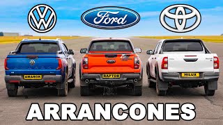 Ford Ranger Raptor vs Toyota Hilux vs VW Amarok ARRANCONES [upl. by Itsym987]