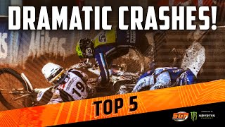 DRAMATIC SPEEDWAY GP CRASHES  FIM Speedway Grand Prix [upl. by Kling]