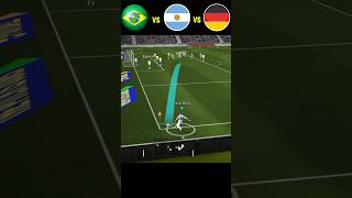 Brazil vs Argentina vs Germany Corner Kick War 🔥 shorts viralvideo fifa [upl. by Kannan]