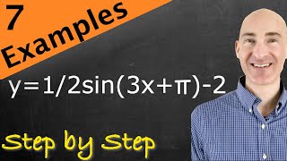 Graphing Sine and Cosine Functions with Transformations Multiple Examples [upl. by Kenn]