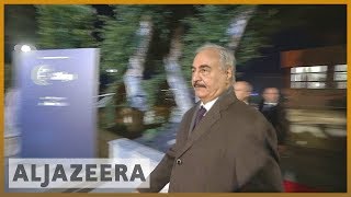 🇮🇹🇱🇾Renegade General Khalifa Haftar joins Libya conference in Palermo  Al Jazeera English [upl. by Sirrah]