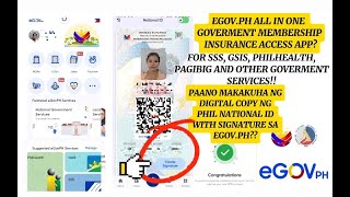 EGOV all in one goverment access APPpaano lagyan ng signature ang philsys id gamit ang EGOV APP [upl. by Nifares]