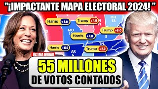 ¡¡¡INCREÍBLES RESULTADOS DE VOTACIÓN TEMPRANA ¡Impactante Mapa Electoral 2024 Kamala vs Trump [upl. by Enelav]