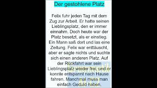 Der gestohelne Platz  Erzählung A2B1 Berlin Deutschhören B1 A2 [upl. by Nnaillek810]