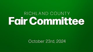 Richland County Fair Committee  20241023 [upl. by Pazit]