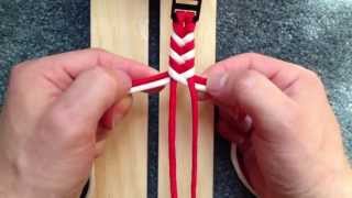 Tutorial on how to add colors to Fishtail Braid paracord bracelet [upl. by Doownil]