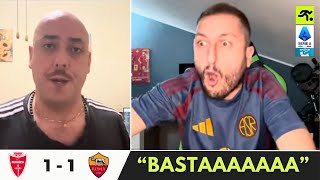 MONZA ROMA 1 1  TIFOSI ROMANISTI DISPERATI “CI STATE ROVINANDO LA VITA…”  TIFOSIAMO [upl. by Cargian]