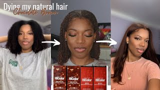 Dying My Natural Hair Chocolate Brown  Loreal HiColor  Gabrielle Amandaaa [upl. by Winston]