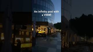 An infinity pool and restaurant with an INCREDIBLE VIEW Arka Art Hotel Tirana Albania [upl. by Lezti]