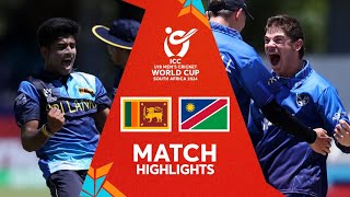 Sri Lanka v Namibia  Match Highlights  U19 CWC 2024 [upl. by Eirrem818]