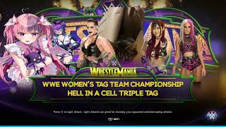 vshojo Vs Betty and Rhea Ripley Vs damaged control womens tag titles WWE 2K23 [upl. by Kapoor]