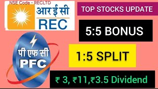 REC Ltd Important news  PFC  STOCKS declared high dividend  bonus amp Split With Ex dates [upl. by Yanahc276]