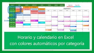 Excel  Horario y calendario en Excel con colores automáticos Tutorial en español HD [upl. by Star911]