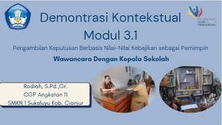 Demontrasi Kontekstual Modul 31 Wawancara Kepala Sekolah [upl. by Zeeba]