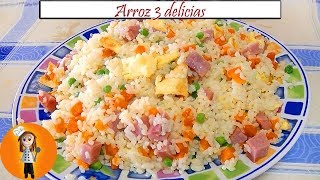 Arroz 3 delicias  Receta de Cocina en Familia [upl. by Barney]