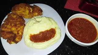 Escalope panée 😍  purée 🥔🥔🥰  sauce tomate 🍅 ⁦❣️⁩ [upl. by Eak]