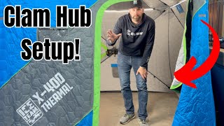 How I Set Up My Hub Shelter  Clam X400 Ice Team WalkThrough [upl. by Ameehs]