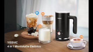 Cappuccinatore Montalatte Elettrico Yissvic 4 in 1 Gustosa schiuma di latte anche a freddo [upl. by Ahsenat]