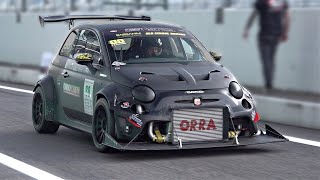 500HP Abarth 695 Biposto Time Attack Car  Flat Foot Shifting amp Screaming Exhaust OnBoard  Monza [upl. by Ile]