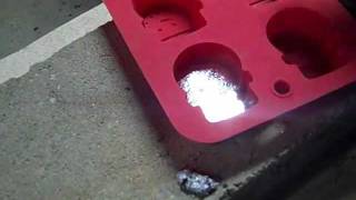 Casting ZINC wheel weights into a silicone mold [upl. by Sapers]