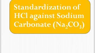 Sodium carbonate against HCl Standardization titrationchemistryChem Knowledge [upl. by Ortrude]