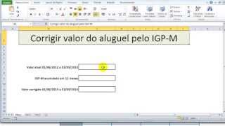 Calcular valor do reajuste do aluguel pelo IGPM Inscrevase no Canal [upl. by Goldarina]