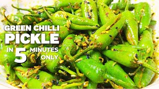 Green Chilli Pickle  Green Chilli Pickle in 5 Minutes Recipe  Green Chilli Pickle By Home Chef [upl. by Campbell]