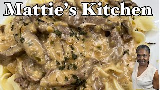 Delicious Beef Stroganoff Recipe  Beef with Noodles  Matties Kitchen [upl. by Neahs]