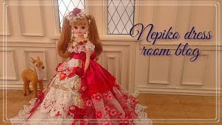 手作りリカちゃんドレス～クリムゾンローズドレス～ドール服作家＊ネピコドレスルーム＊Licca＊ [upl. by Chrysa]