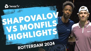 Denis Shapovalov vs Gael Monfils Highlights  Rotterdam 2024 [upl. by Sorac998]