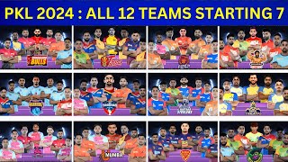 Pro Kabaddi 2024 All 12 Teams Starting 7  PKL 11 All Teams Starting 7  Kabaddi Star [upl. by Arley]