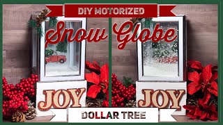 DIY Christmas Motorized Blowing Snow Globe  Red Truck Falling Snow  Dollar Tree Christmas Decor [upl. by Adnolaj]