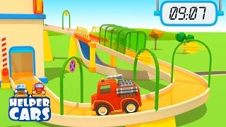 Helper cars  Cartoni animati per bambini Veicoli speciali e la gara di velocità [upl. by Erej]