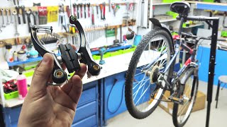 Bicycle vbrake not working Repairing bike brakes [upl. by Auop]