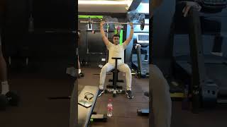 55Kg Weight  15Kg Rod  Seated Barbell Shoulder Press  Date  3 August 2024 [upl. by Fiden]