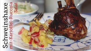 Rezept  Gegrillte Schweinshaxe mit KartoffelRuccolaSalat Red Kitchen  Folge 146 [upl. by Schlessinger771]