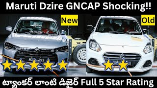 💥Maruti Dzire GNCAP Safety Rating Telugu⚡️Dzire Safest Sedan💥Maruti Dzire Crash Test in Telugu [upl. by Ardnahsal]