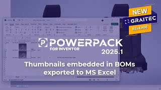 PowerPack for Inventor Thumbnails embedded in BOMs exported to MS Excel [upl. by Stiles291]